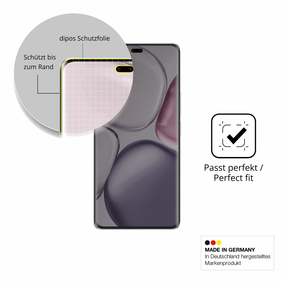 Schutz gegen Kratzer auf dem honorx9c plus Glas durch Schlüssel, Stöße gegen die Tischkante oder Stürze