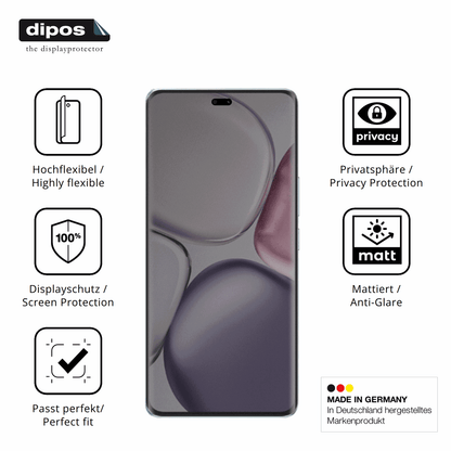 Flexible TPU-Folie passend zugeschnitten für honorx9c plus, mit Privatsphäre-Schutz durch Sichtschutz-Folie