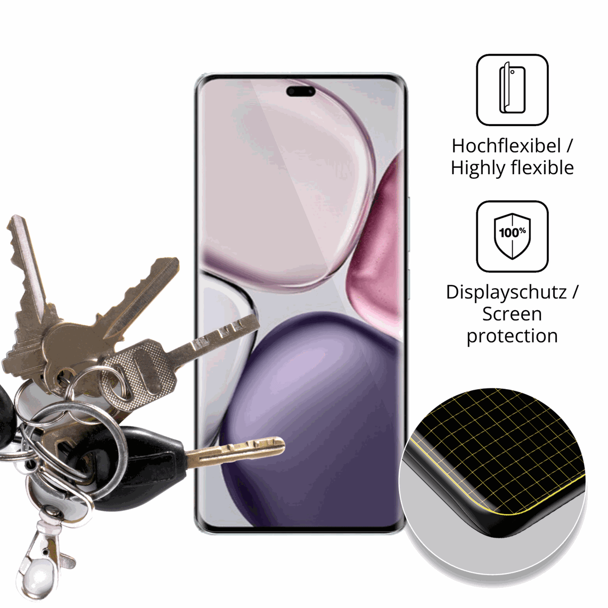 dipos Displayschutz für honorx9c plus, transparente Oberfläche, geringe Dicke und perfekte Passform