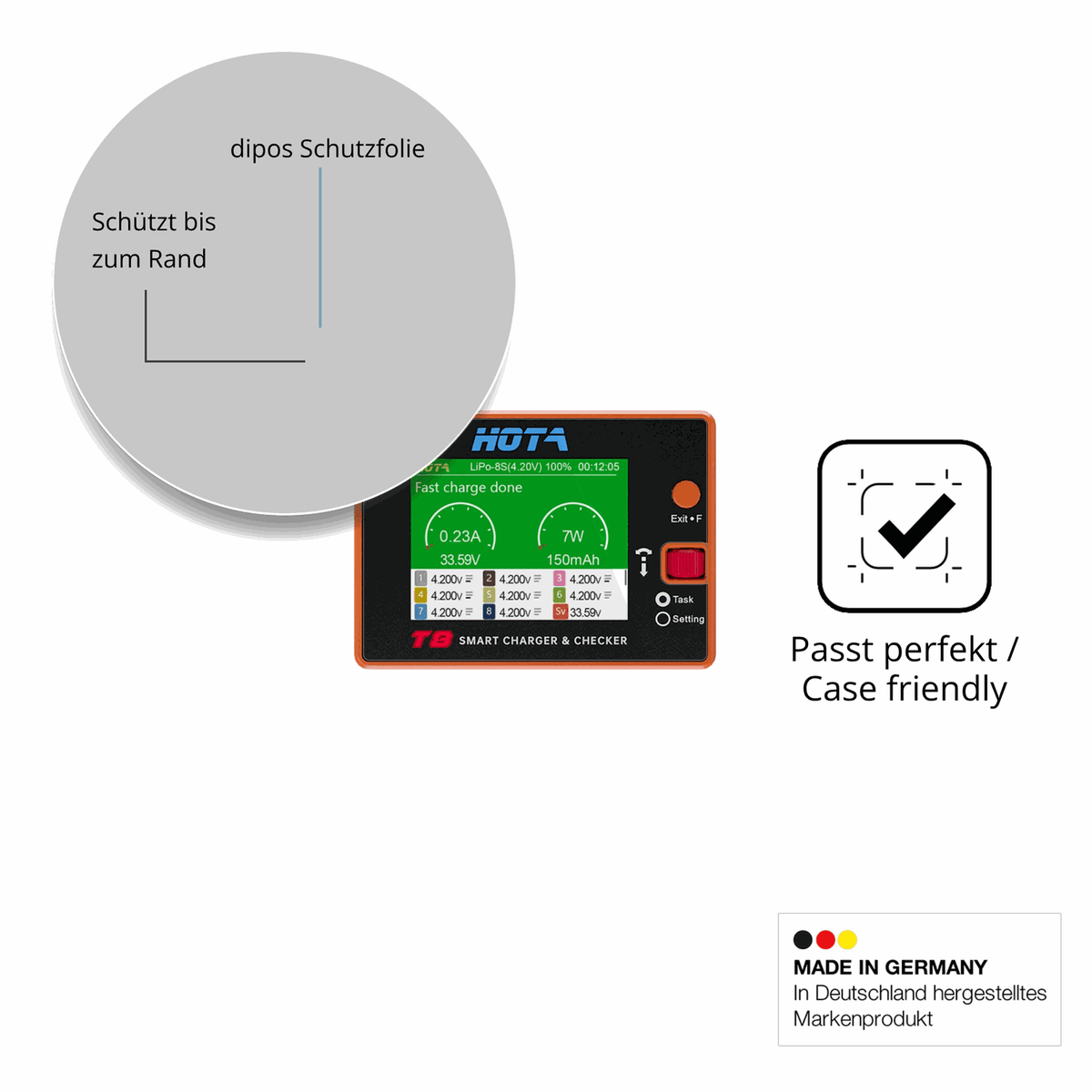 Besonders flexibler Displayschutz mit Anti-Shock-Schicht im Materialmix