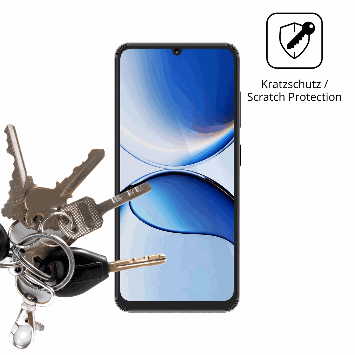 Schutz gegen Kratzer auf dem Hotwav A16 Pro Max Glas durch Schlüssel oder Ähnliches