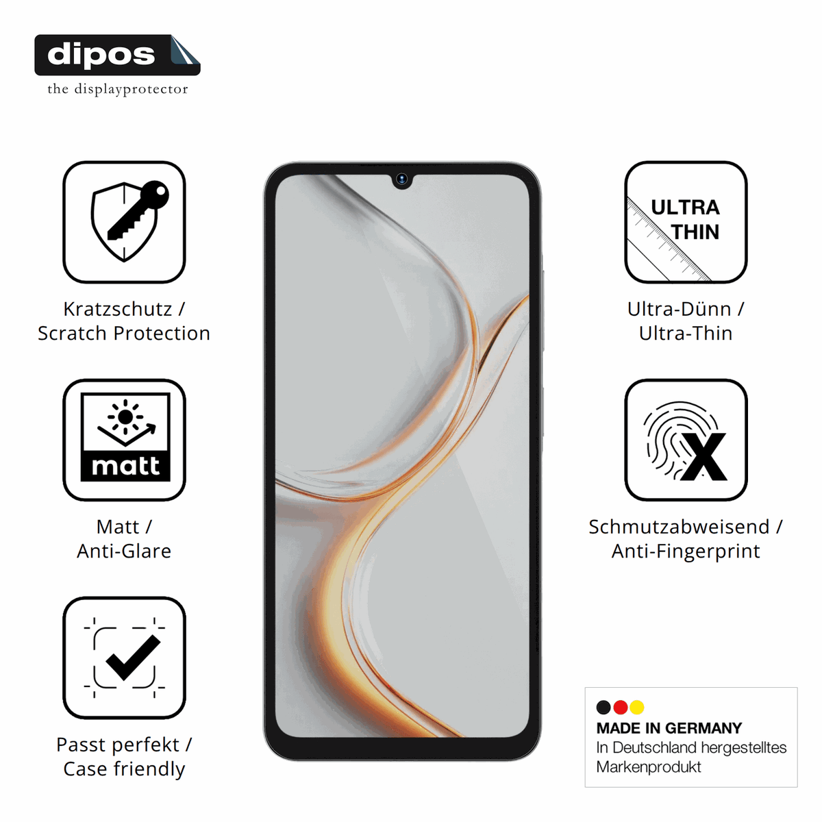 Displayschutz hergestellt in Deutschland, höchste Qualität made in Germany