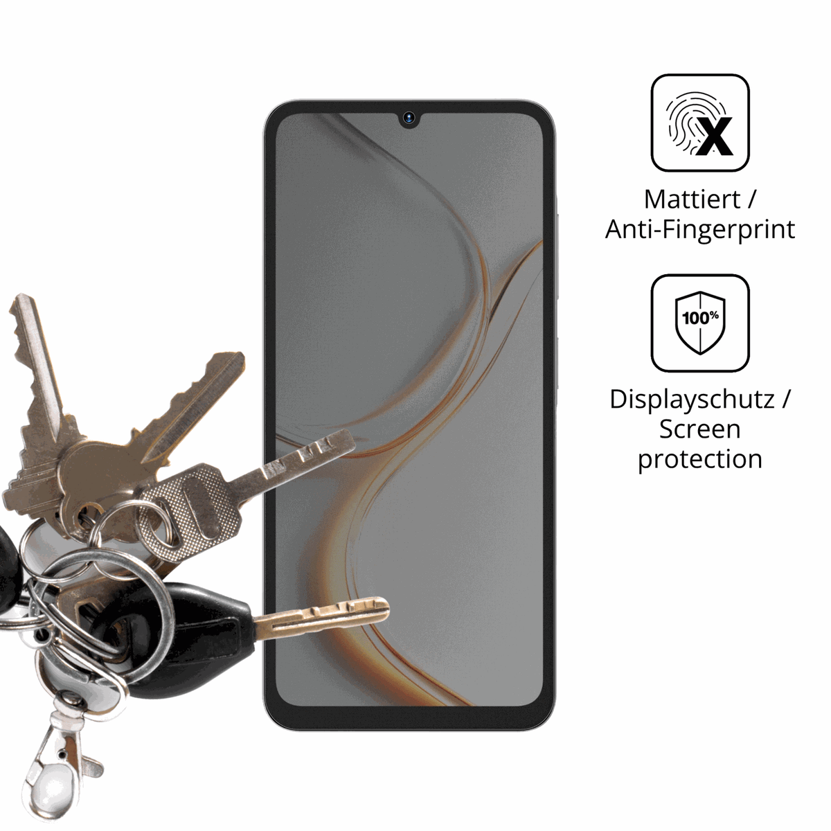 dipos Displayschutz für Hotwav A56, mattierte Oberfläche, Blickschutzfilter und perfekter Passform