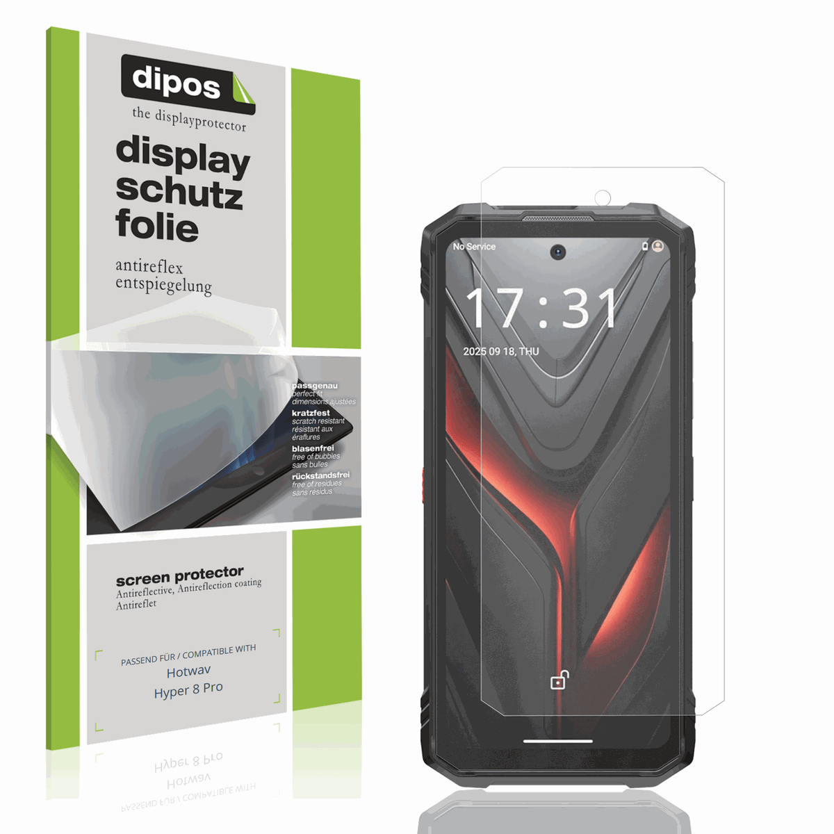 Matte Displayschutzfolie von dipos passend für Hotwav Hyper 8 Pro, präziser Zuschnitt und blasenfrei montiert