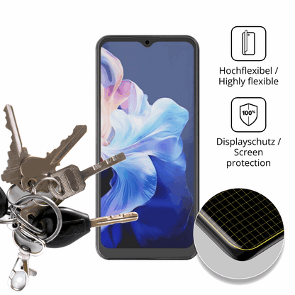 dipos Displayschutz für Hotwav Note 15, transparente Oberfläche, perfekte Passform auch für die Rundungen