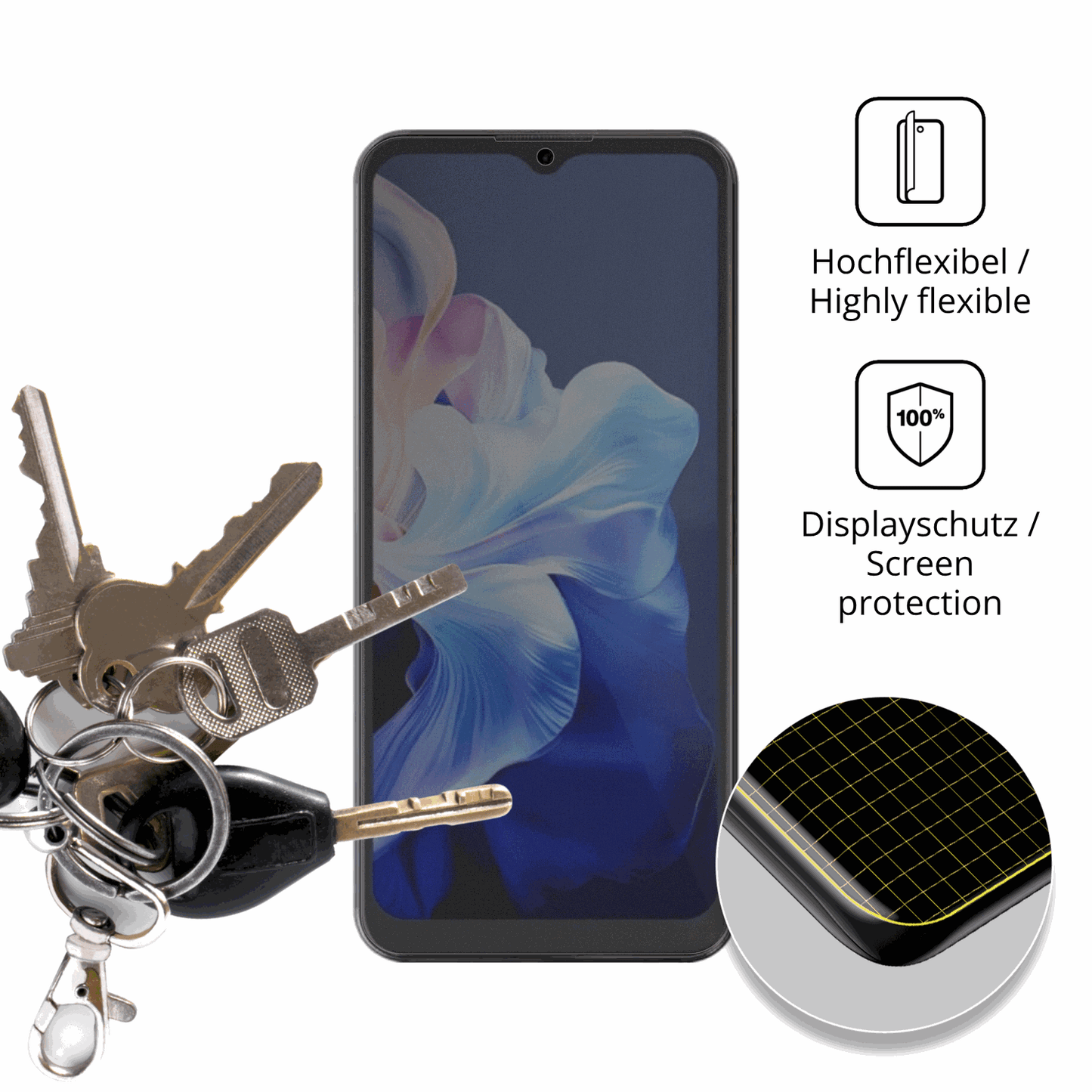 dipos Displayschutz für Hotwav Note 15, mit Blickschutzfilter und perfekter Passform auch für die Rundungen