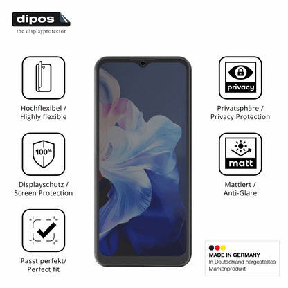 Flexible TPU-Folie passend zugeschnitten für Hotwav Note 15, mit Privatsphäre-Schutz durch Sichtschutz-Folie