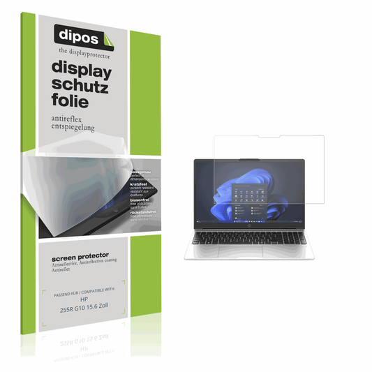 Matte Displayschutzfolie von dipos passend für HP 255R G10 15.6 Zoll, präziser Zuschnitt und blasenfrei montiert