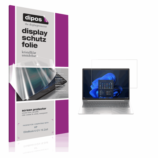 2x Schutzfolie klar für HP EliteBook 6 G1i 16 Zoll Display-Schutzfolie