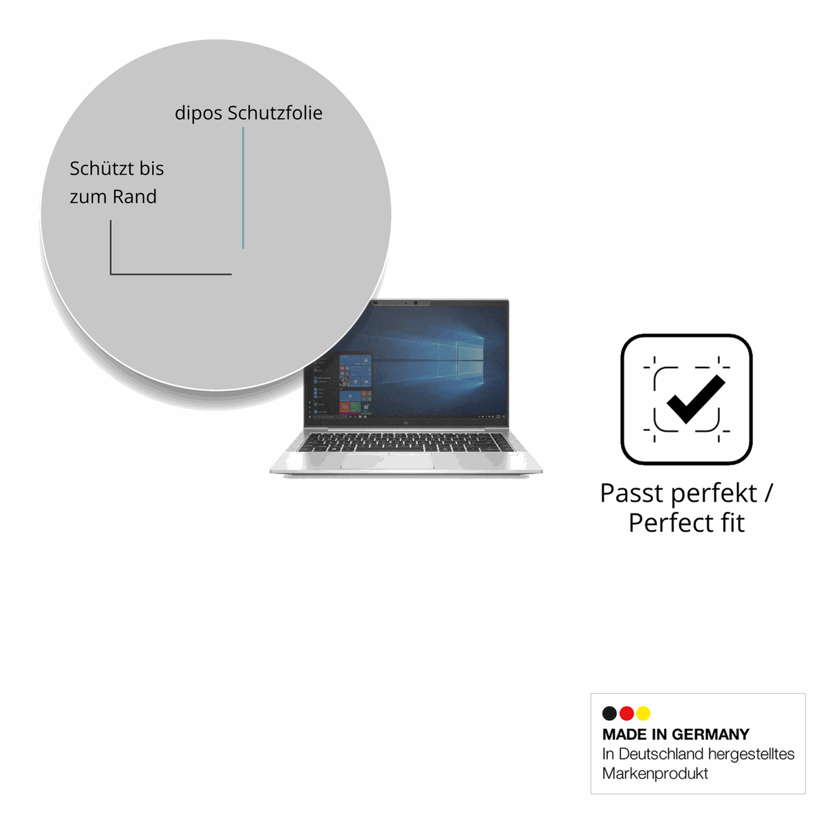 Schutz gegen Kratzer auf dem HP EliteBook 845 G7 Glas durch Schlüssel oder Ähnliches