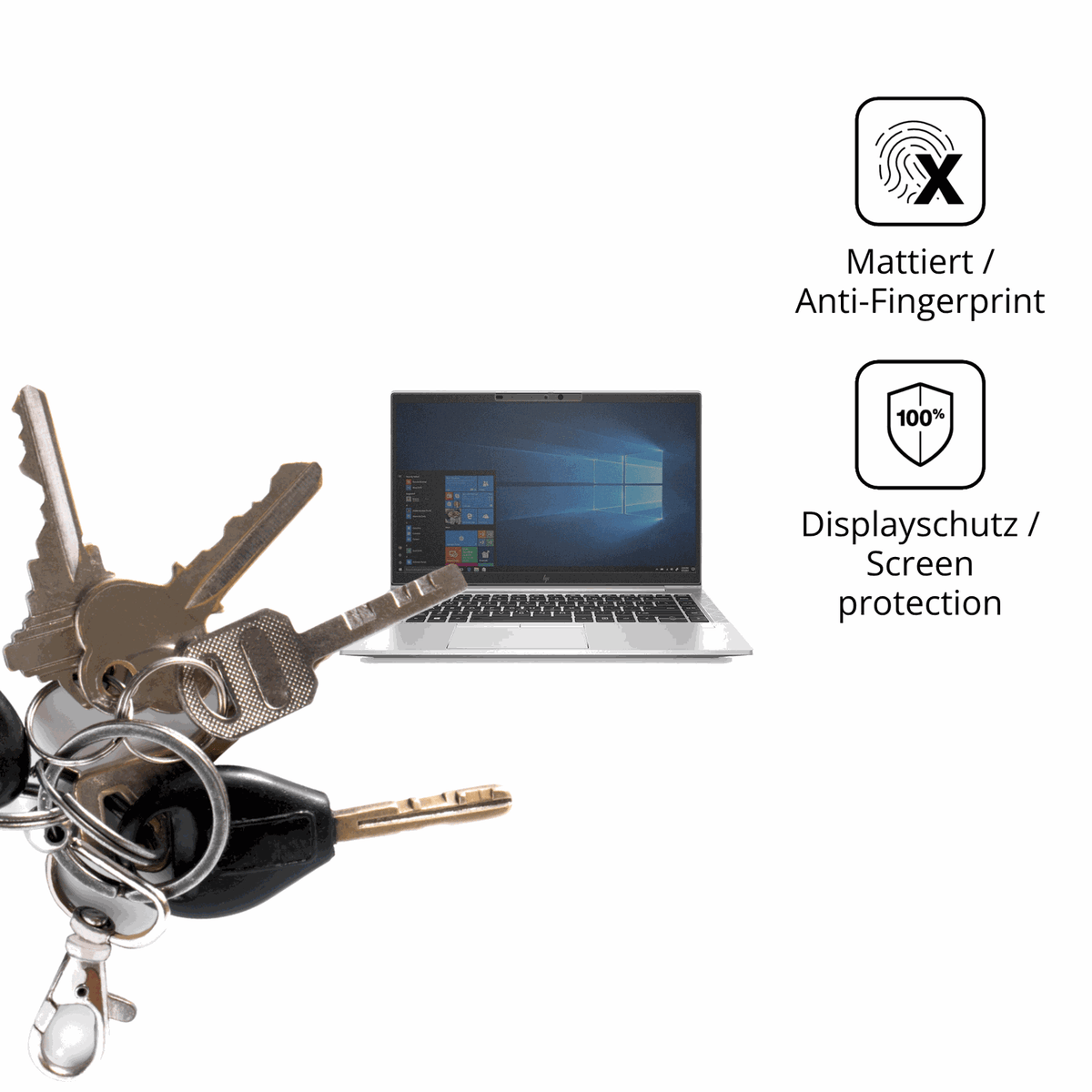 dipos Displayschutz für HP EliteBook 845 G7, mattierte Oberfläche, Blickschutzfilter und perfekter Passform