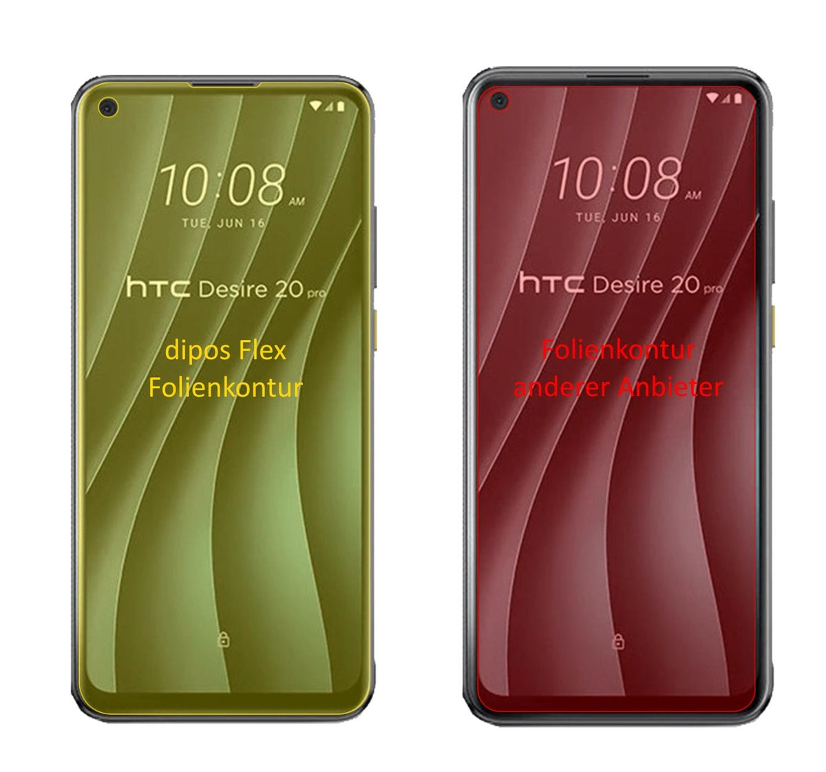 3x 3D Full Cover Schutzfolie für HTC Desire 20 Pro