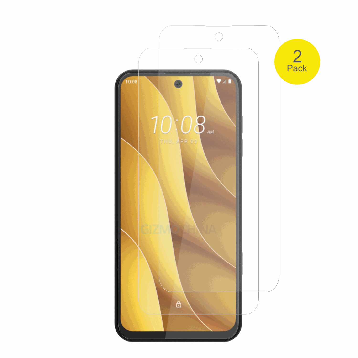 htcwildfire e7 plus mit aufgebrachter dipos Flex Schutzfolie, glasklare Darstellung ohne Einschränkungen