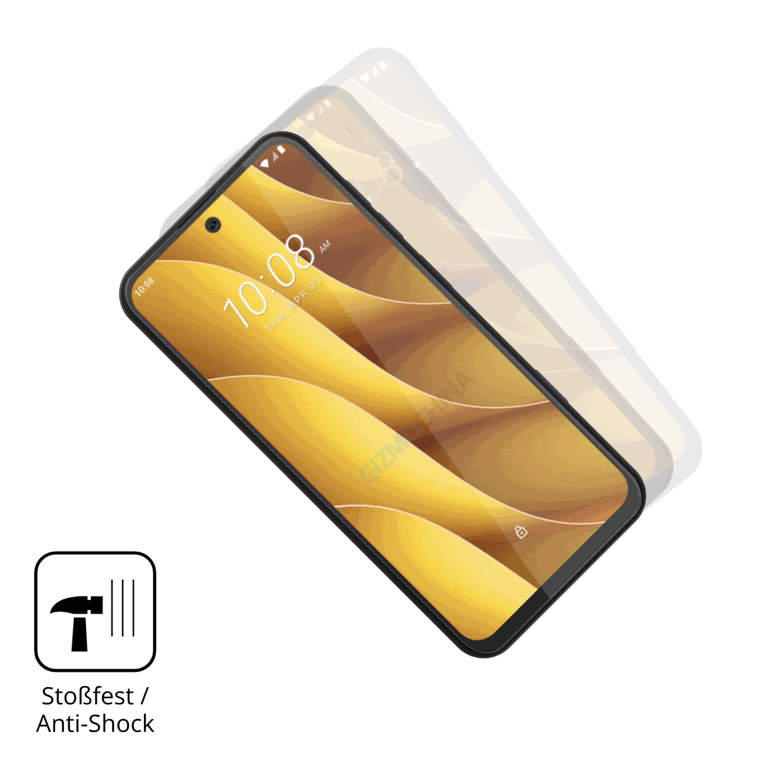 Schutz gegen Kratzer auf dem htcwildfire e7 plus Glas durch Schlüssel, Stöße gegen die Tischkante oder Stürze