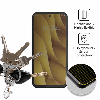 dipos Displayschutz für htcwildfire e7 plus, mit Blickschutzfilter und perfekter Passform auch für die Rundungen