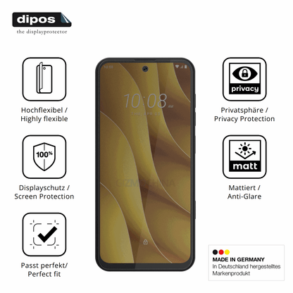 Flexible TPU-Folie passend zugeschnitten für htcwildfire e7 plus, mit Privatsphäre-Schutz durch Sichtschutz-Folie