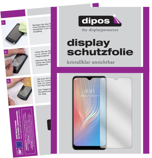 Klare Displayschutzfolie von dipos passend für HTC Wildfire X, präziser Zuschnitt und blasenfrei montiert