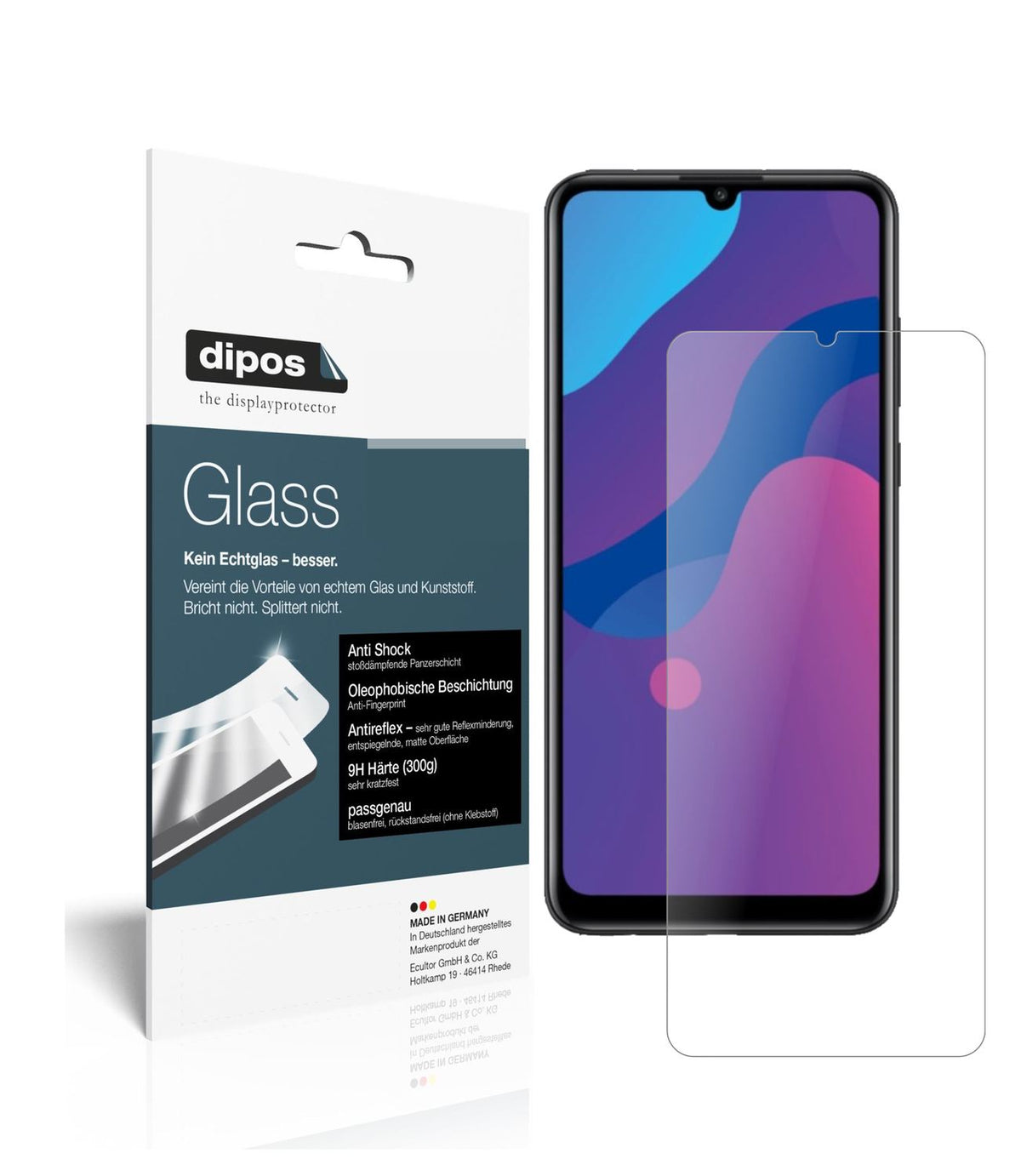 Matte Displayschutzfolie von dipos passend für Honor Play 9A, 9H kratzfest und blasenfrei montiert