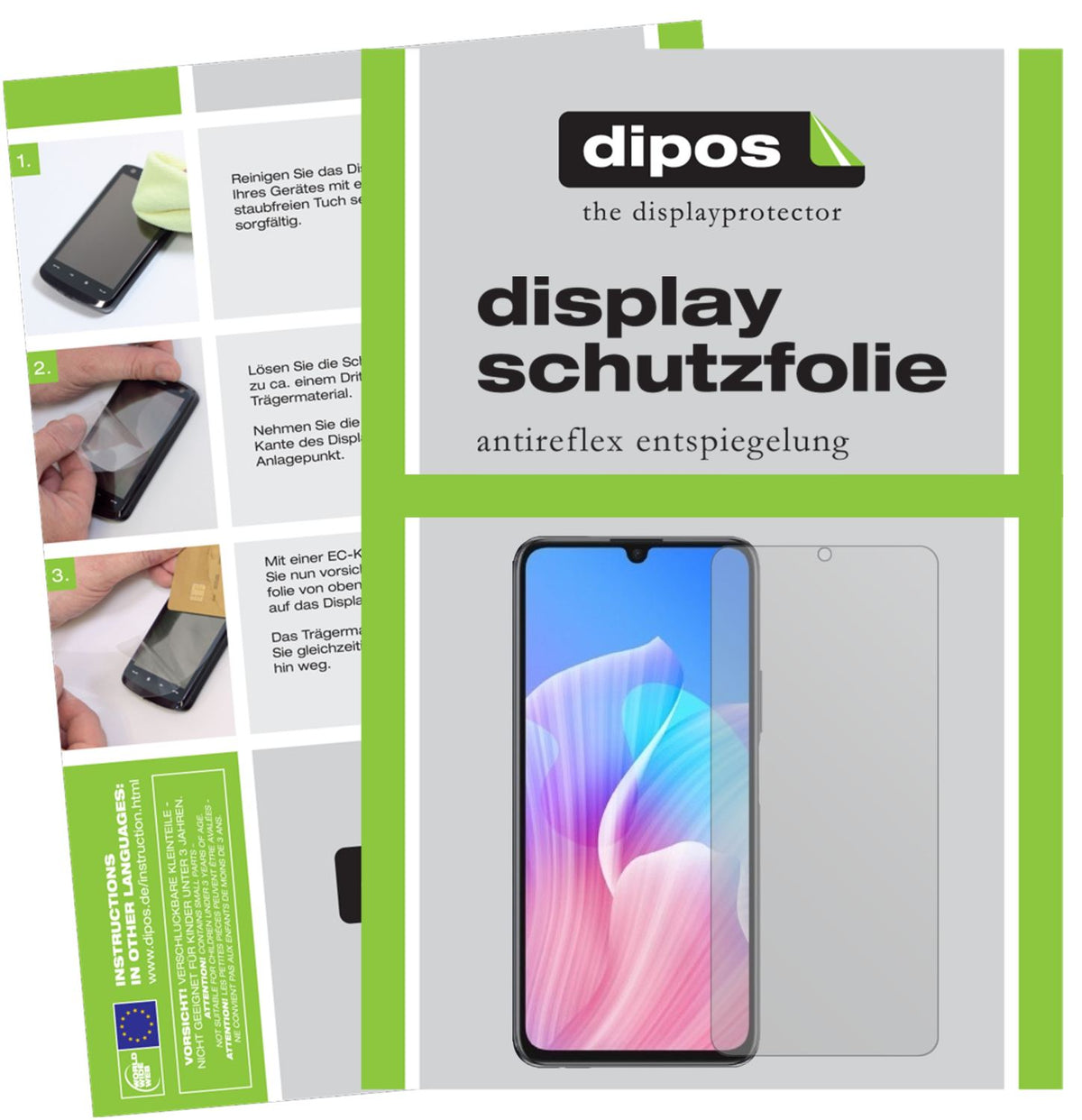 Matte Displayschutzfolie von dipos passend für Huawei Enjoy Z 5G, präziser Zuschnitt und blasenfrei montiert