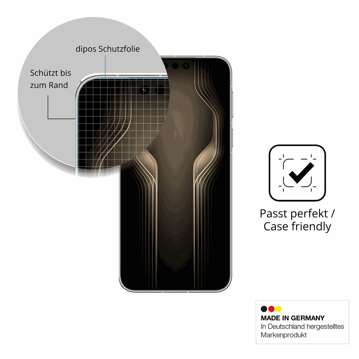Besonders flexibler Displayschutz mit Anti-Shock-Schicht im Materialmix