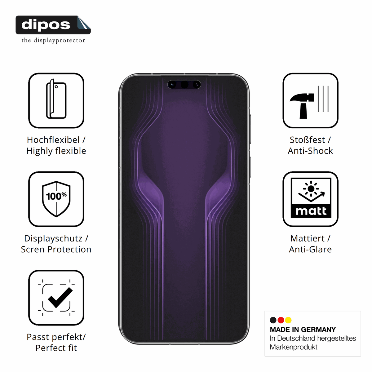 Flexible TPU-Folie passend zugeschnitten für Masstel Izi 20, vollständige Abdeckung