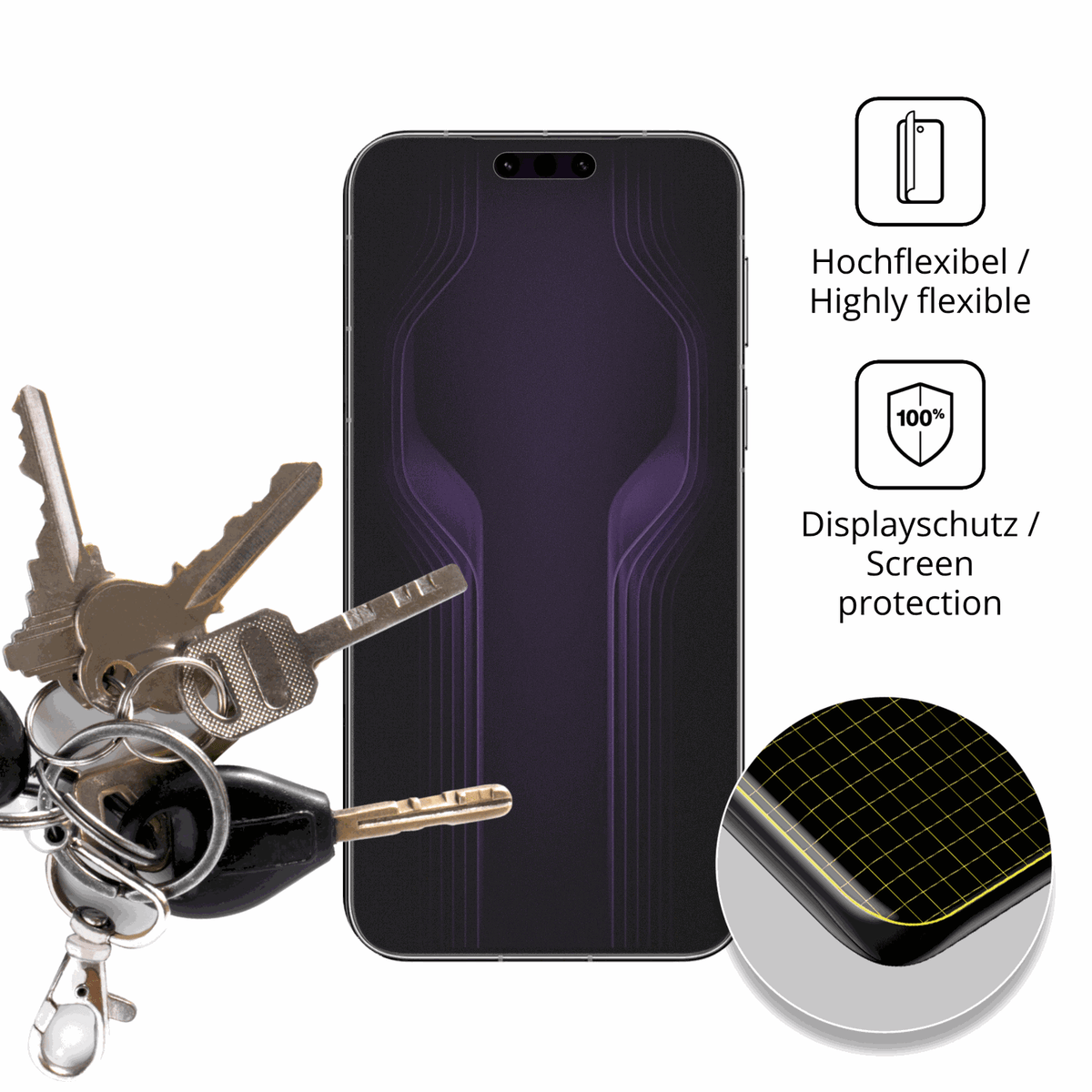 dipos Displayschutz für Huawei Mate 80 RS Ultimate, mit Blickschutzfilter und perfekter Passform auch für die Rundungen