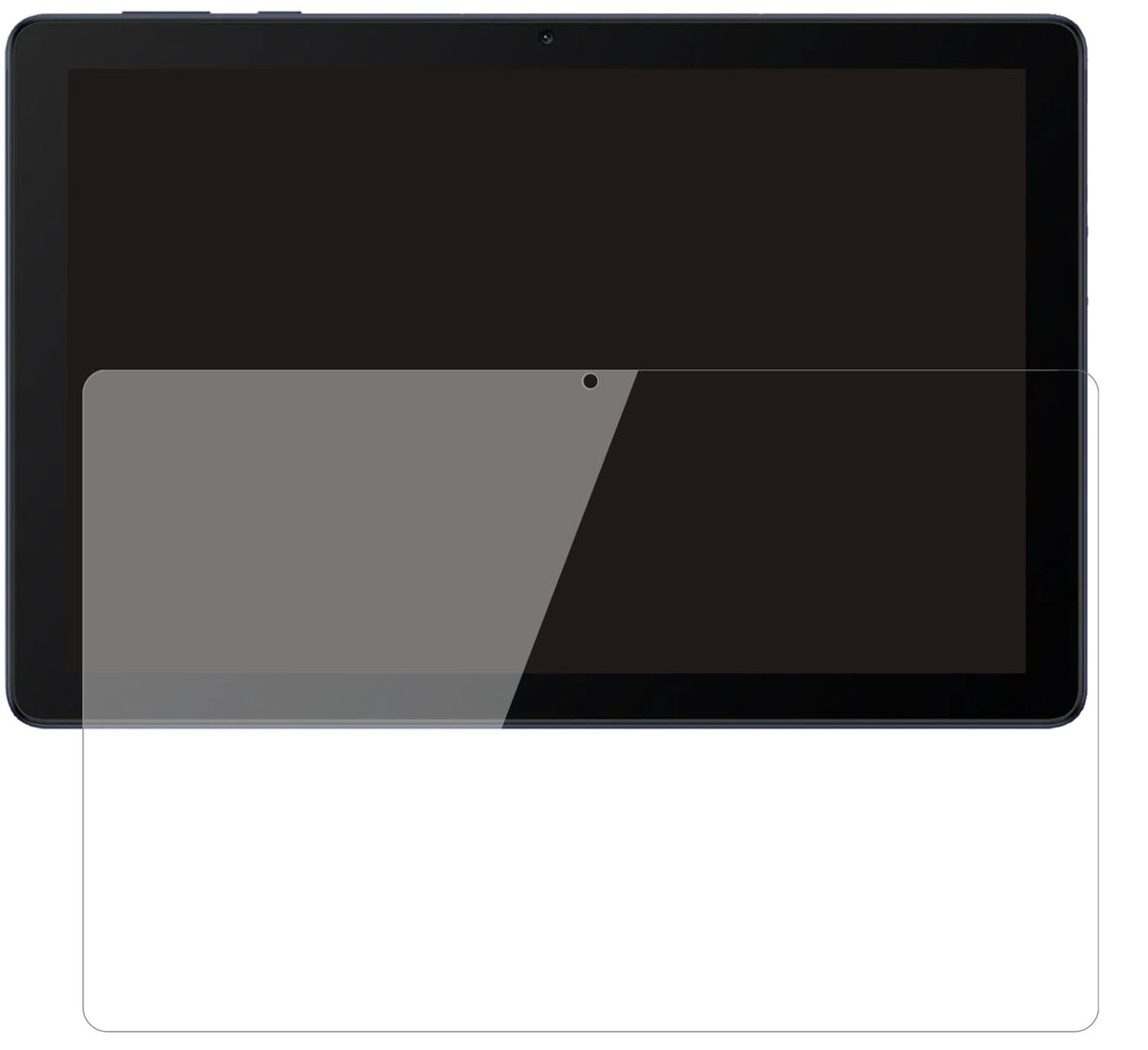 HuaweiMatePad T10 mit aufgebrachter dipos Flex Schutzfolie, glasklare Darstellung ohne Einschränkungen