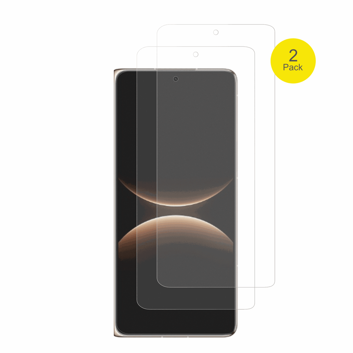 HuaweiMate X7 Aussenseite mit aufgebrachter dipos Flex Schutzfolie, glasklare Darstellung ohne Einschränkungen