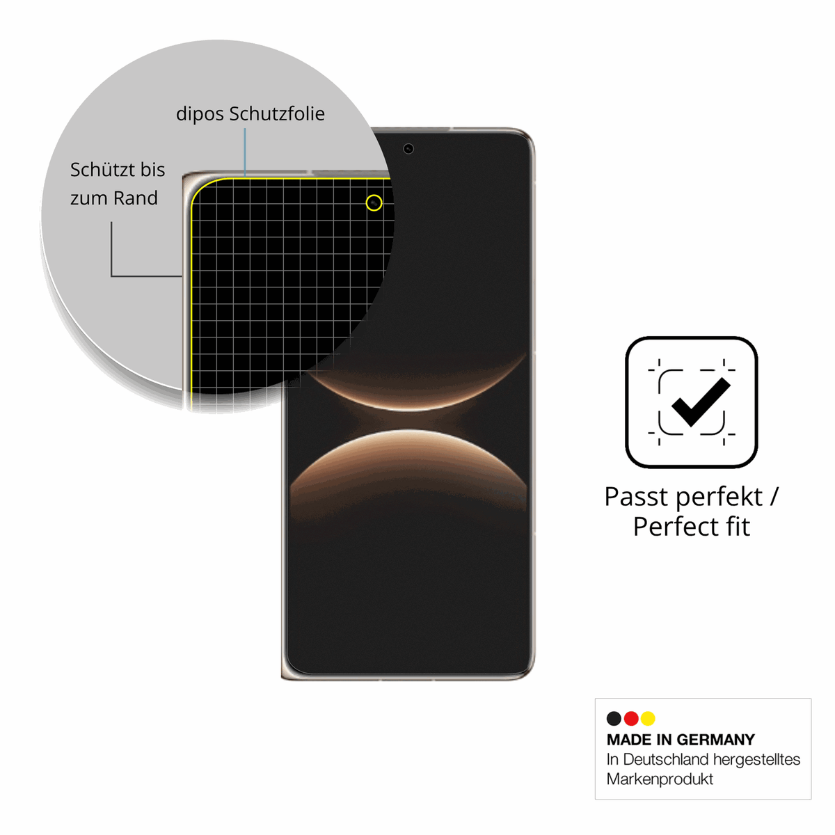 Besonders flexibler Displayschutz mit Anti-Shock-Schicht im Materialmix
