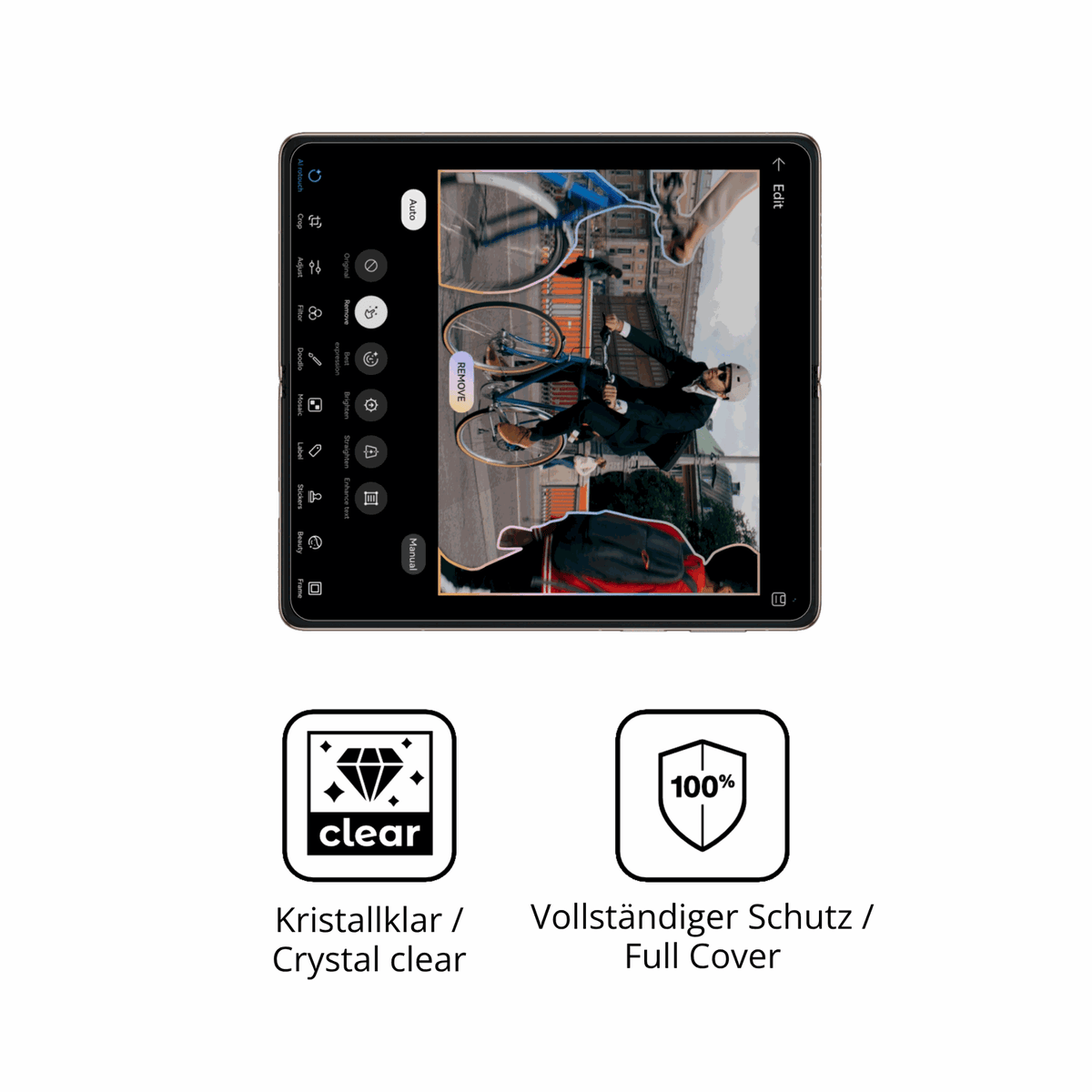 Dünne und klare Folie passend zugeschnitten für Huawei Mate X7 Innenseite