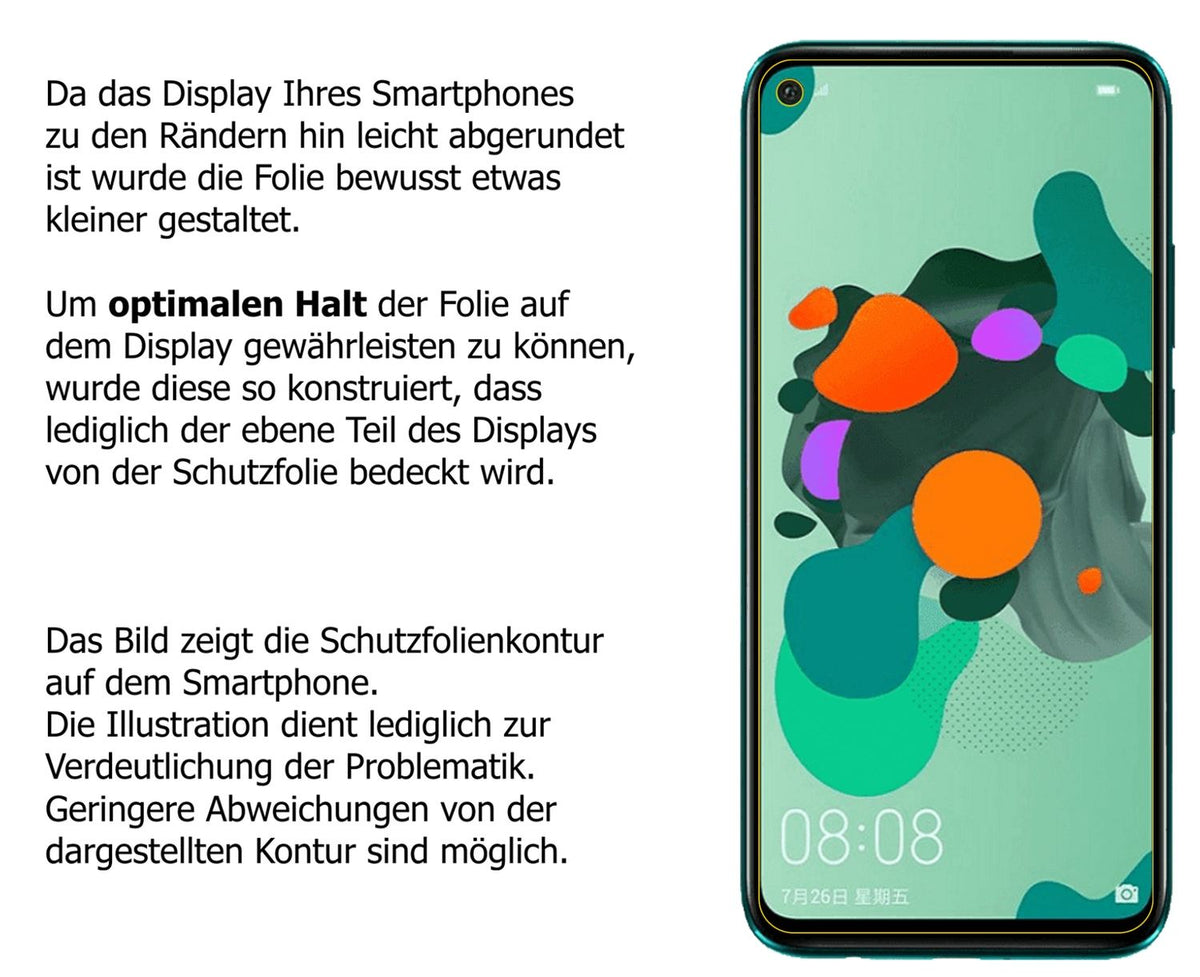 Blickschutzfolie für Huawei nova 5z matt Schutzfolie Privacy