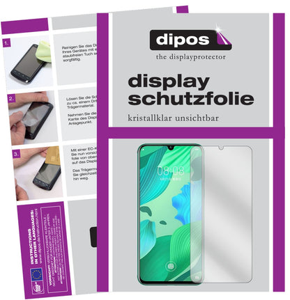 Klare Displayschutzfolie von dipos passend für Huawei nova 5 Pro, präziser Zuschnitt und blasenfrei montiert