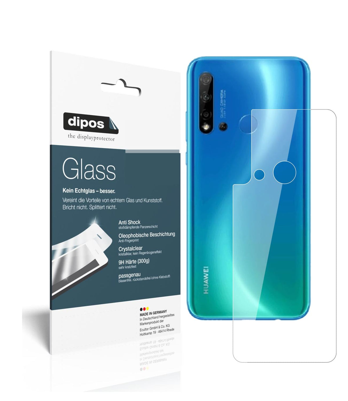 Perfekte Passform und ultimative Qualität: Unser 9H Panzerglas bietet Schutz für Huawei-nova 5 Rückseite