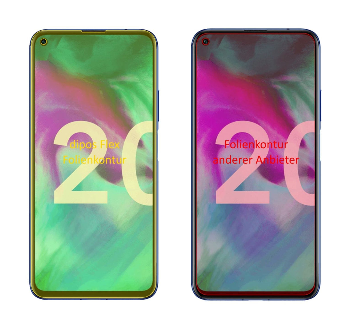 2x 3D Full Cover Schutzfolie für Huawei Nova 5T