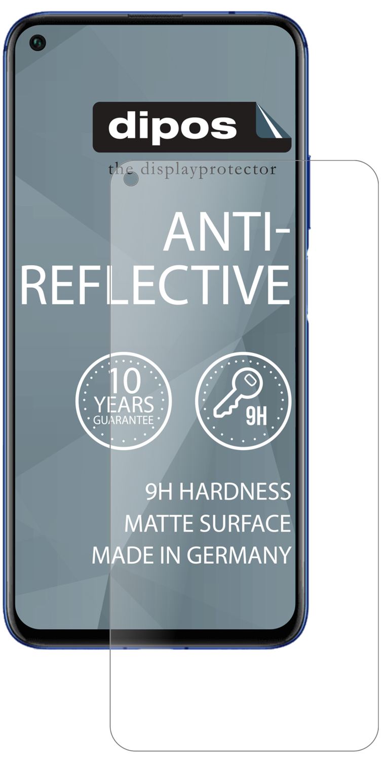 Honor20S mit aufgebrachter dipos Panzerfolie, die lästige Fingerabdrücke minimiert