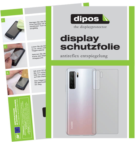 Matte Displayschutzfolie von dipos passend für Huawei P40 lite 5G Rückseite, präziser Zuschnitt und blasenfrei montiert
