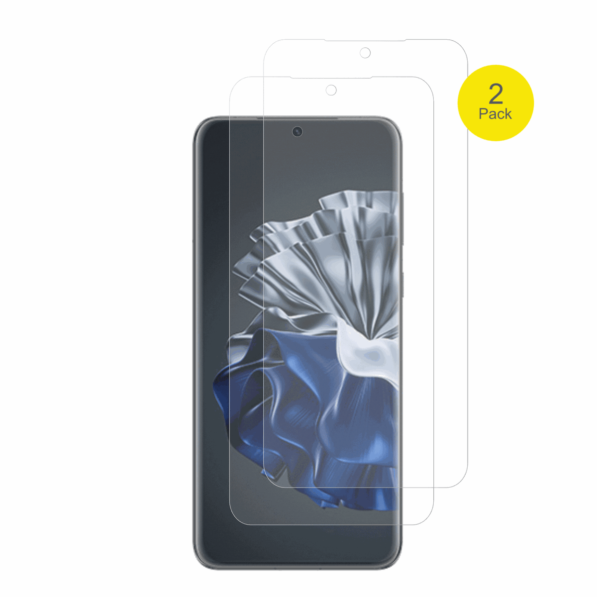 HuaweiP60 Pro mit aufgebrachter dipos Flex Schutzfolie, glasklare Darstellung ohne Einschränkungen