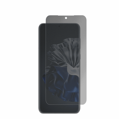 HuaweiP60 Pro mit aufgebrachter dipos Flex Schutzfolie, die seitliche Einblicke blockiert
