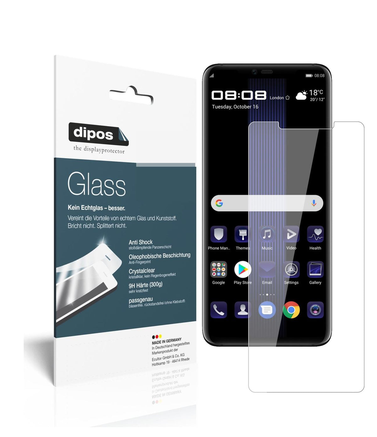 Perfekte Passform und ultimative Qualität: Unser 9H Panzerglas bietet Schutz für Huawei-Porsche Design Mate 20 RS