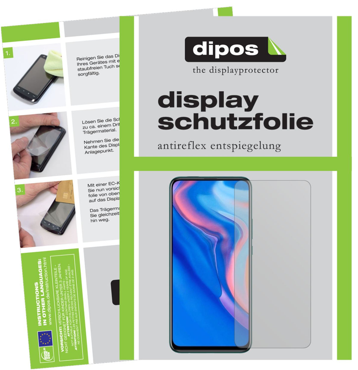 Matte Displayschutzfolie von dipos passend für Huawei P Smart Pro (2020), präziser Zuschnitt und blasenfrei montiert