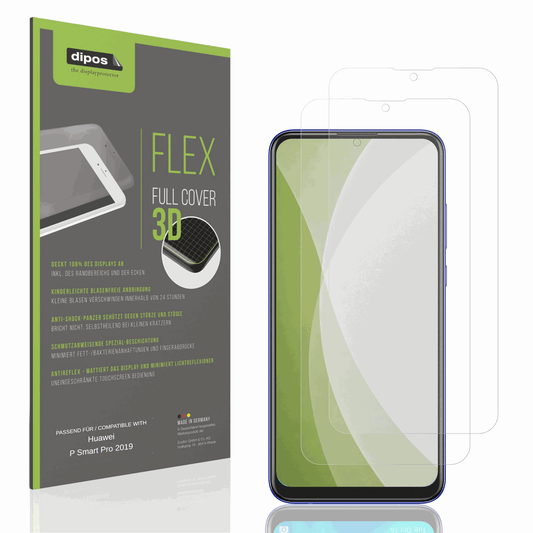 2x Full Cover Schutzfolie matt für Huawei P Smart Pro 2019