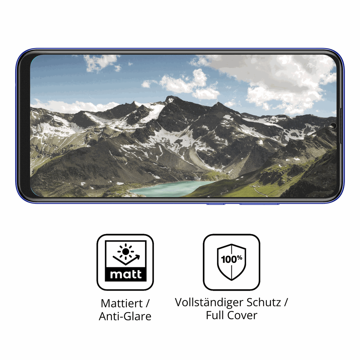 2x Full Cover Schutzfolie matt für Huawei P Smart Pro 2019