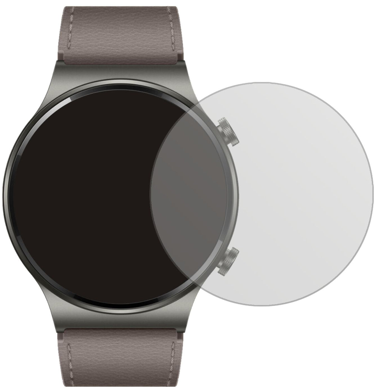 HuaweiWatch GT 2 Pro mit aufgebrachter dipos Displayschutzfolie, die lästige Fingerabdrücke minimiert