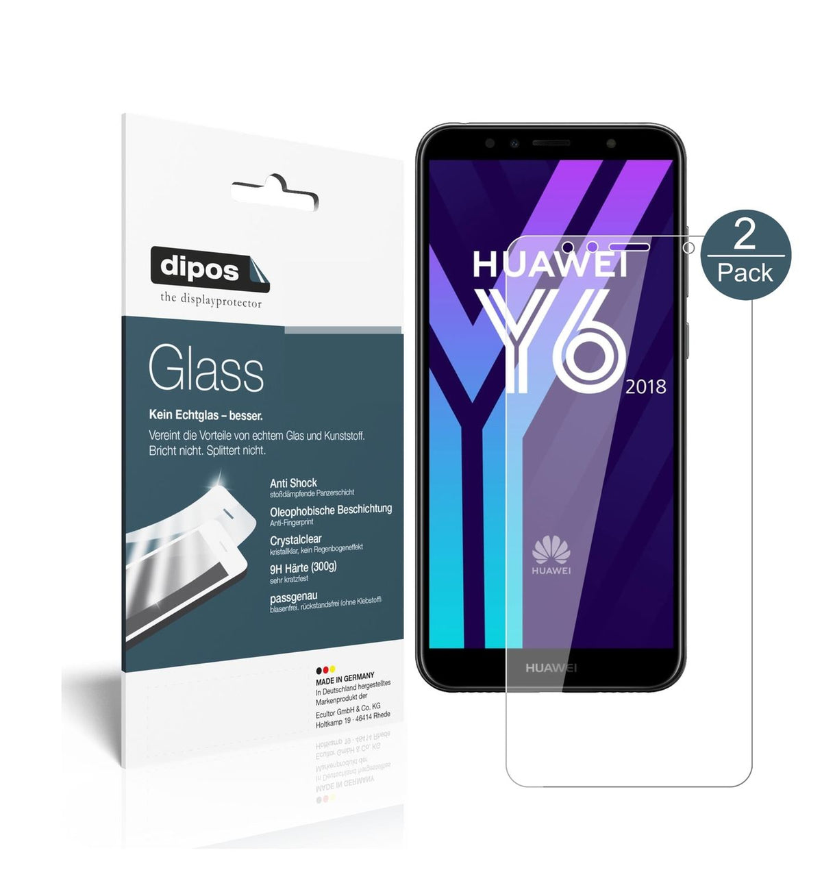 Perfekte Passform und ultimative Qualität: Unser 9H Panzerglas bietet Schutz für Huawei-Y6 (2018)
