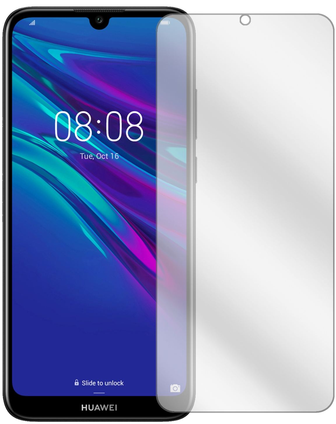 HuaweiEnjoy 9e mit aufgebrachter dipos Displayschutzfolie, glasklare Darstellung ohne Einschränkungen