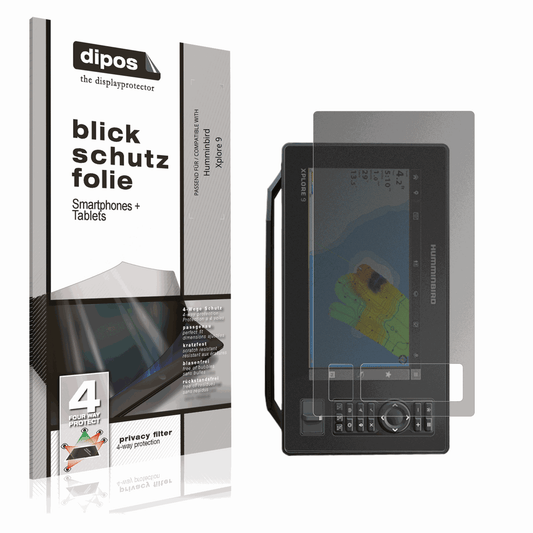 Blickschutzfolie von dipos passend für Humminbird Xplore 9, präziser Zuschnitt und blasenfrei montiert