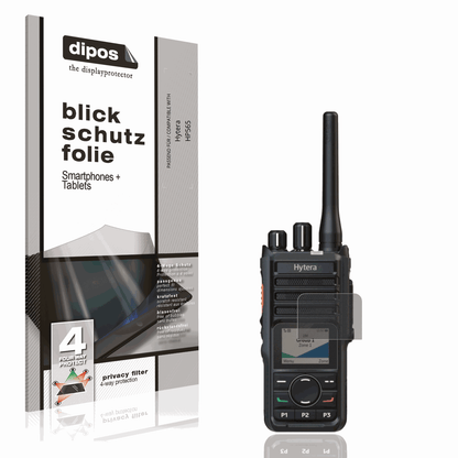 Blickschutzfolie von dipos passend für Hytera HP565, präziser Zuschnitt und blasenfrei montiert
