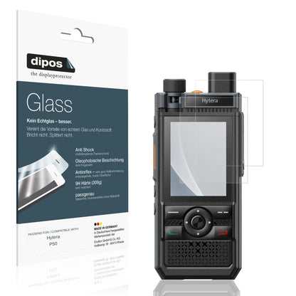 Matte Displayschutzfolie von dipos passend für Hytera P50, 9H kratzfest und blasenfrei montiert