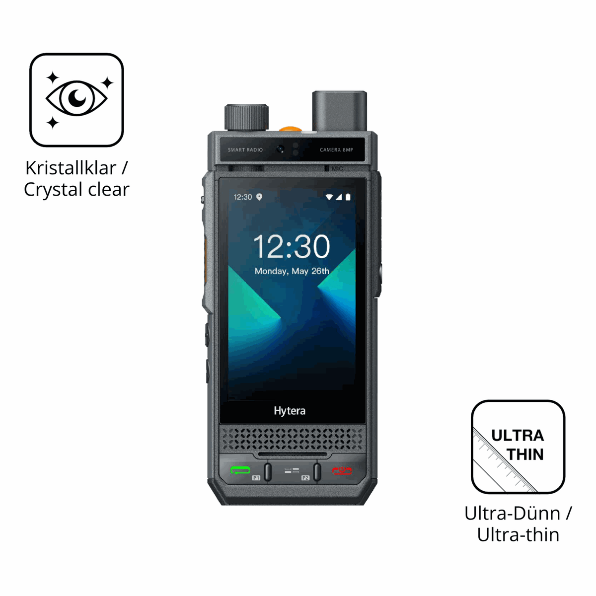 Dünne und klare Folie passend zugeschnitten für Hytera P60