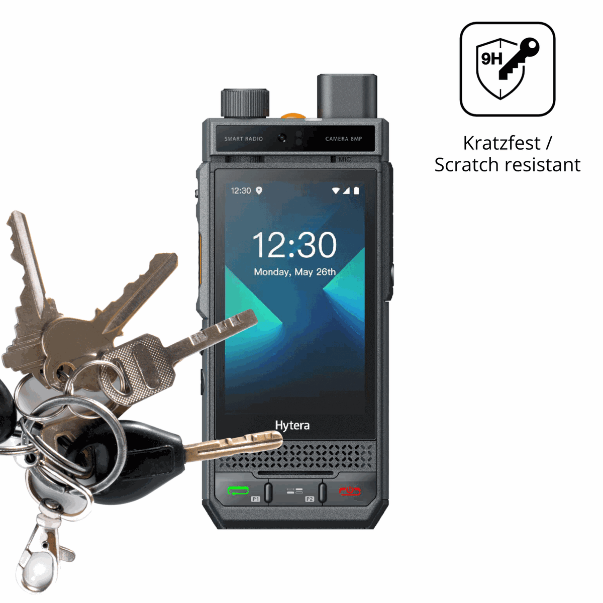 dipos Displayschutz für Hytera P60, mattierte Oberfläche, robuste Festigkeit und perfekte Passform
